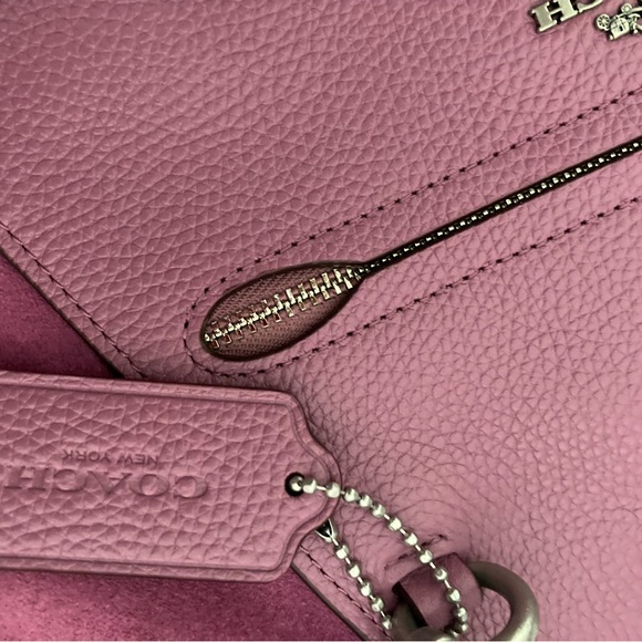 Coach Pebbled Leather/Suede Prairie Satchel, Primrose Color - Picture 10 of 16